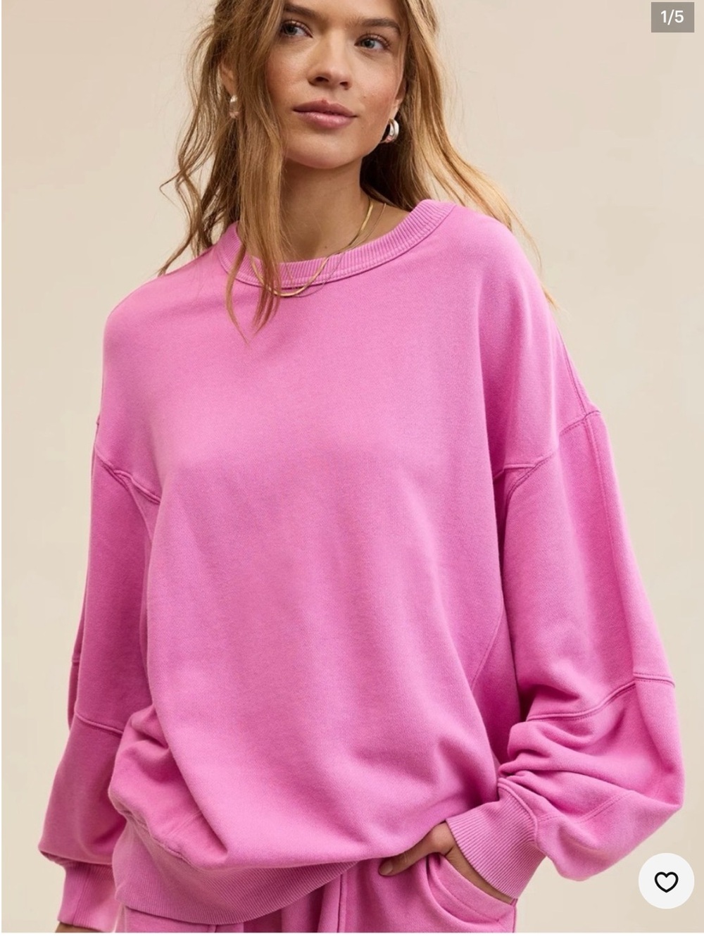 Aerie Go To Sweatshirt Hot Fuchsia